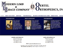 Tablet Screenshot of oertelorthopedics.com